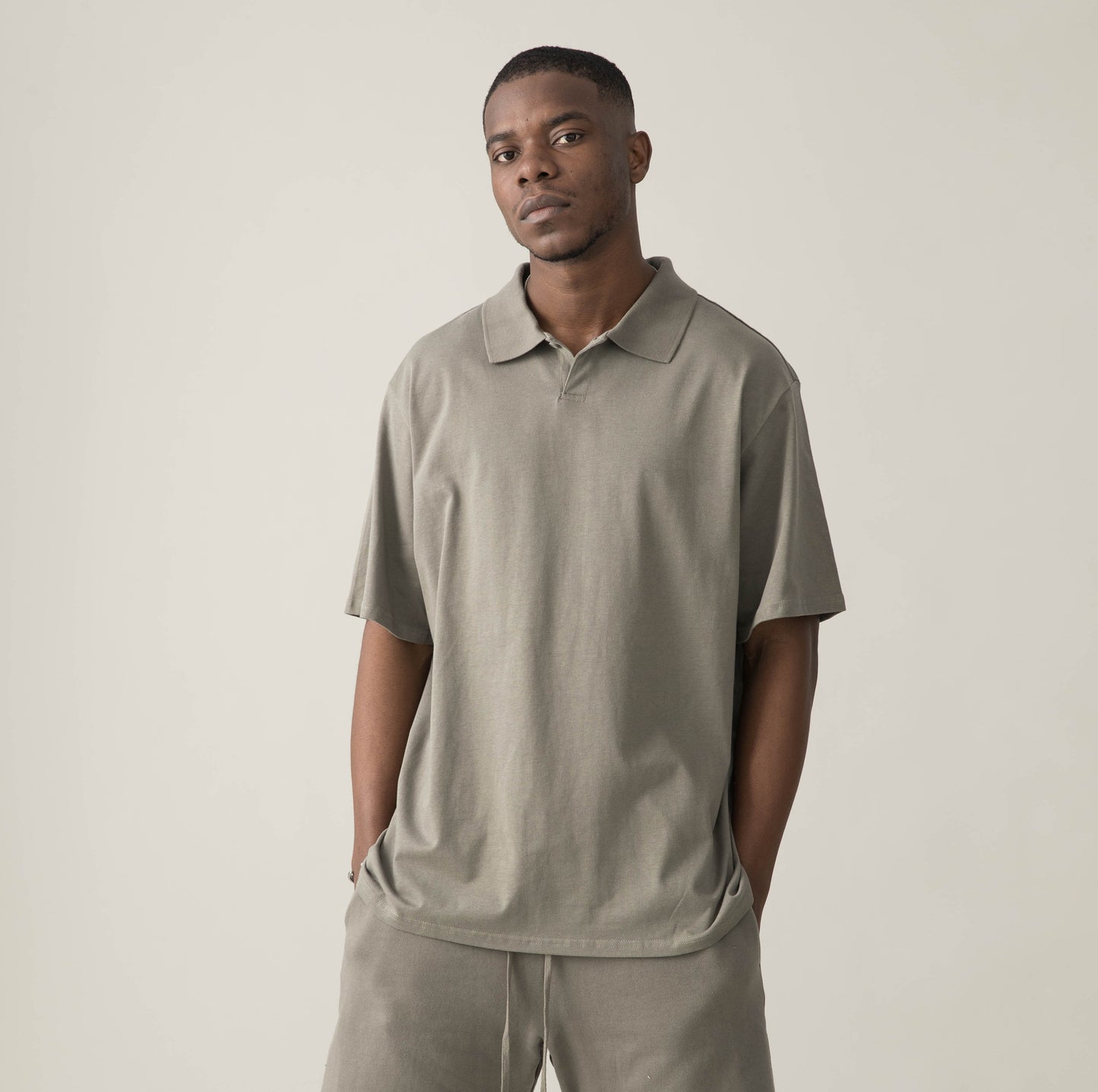 Glitched Sky Oversized Polo Shirt