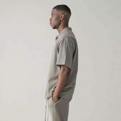 Glitched Sky Oversized Polo Shirt